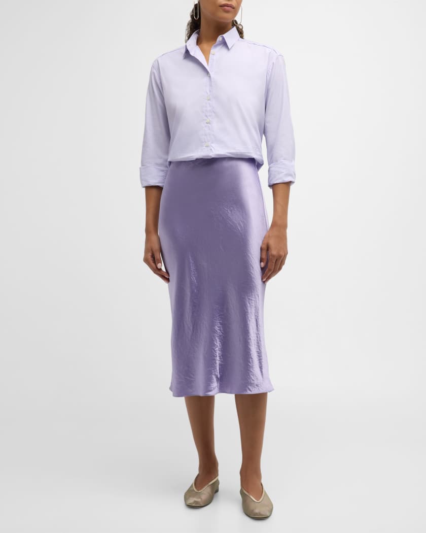 Vince a-line satin slip midi skirt hot sale