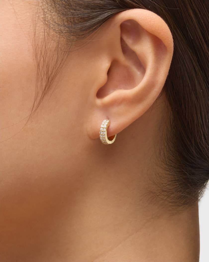 18k gold diamond huggie earrings clearance