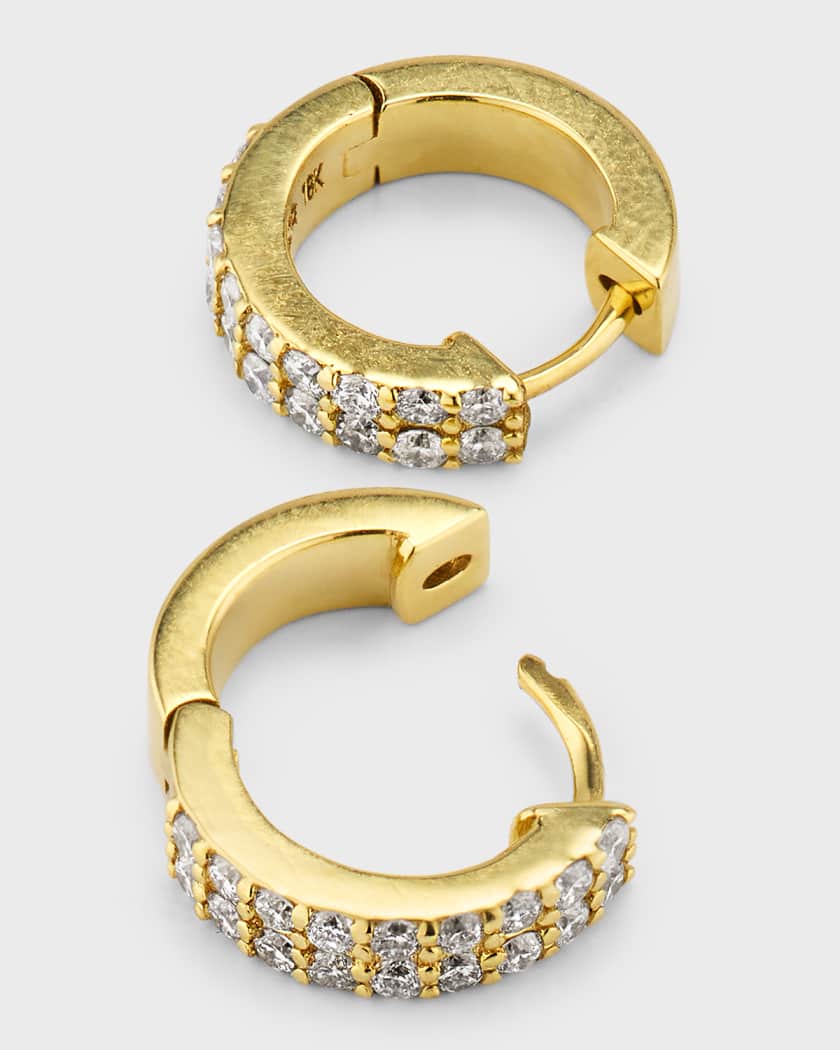 Edith 18kt gold hoop earrings with diamonds