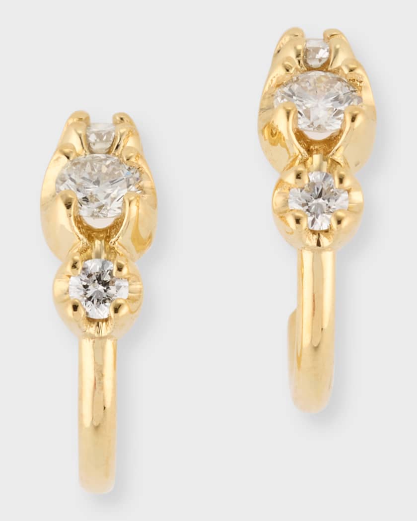 0.36 ctw Diamond Hoop Earrings in 14k Yellow Gold