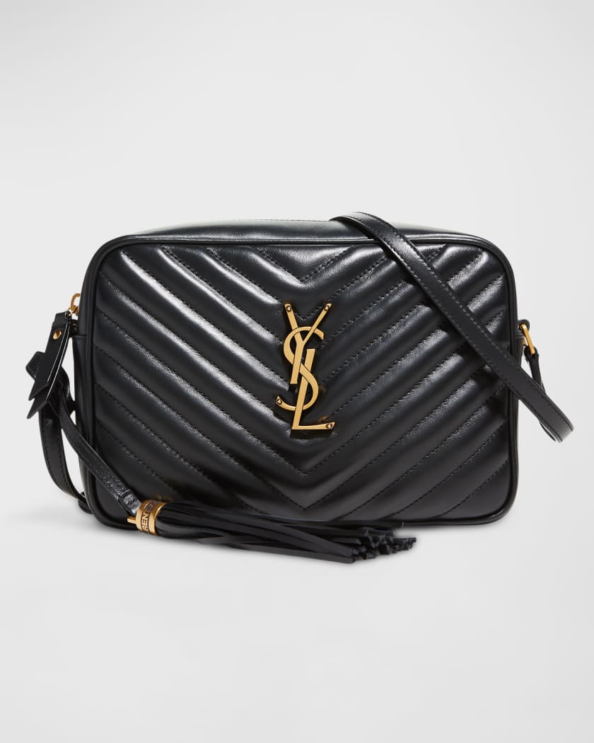 Black Jamie YSL-monogram drawstring leather backpack