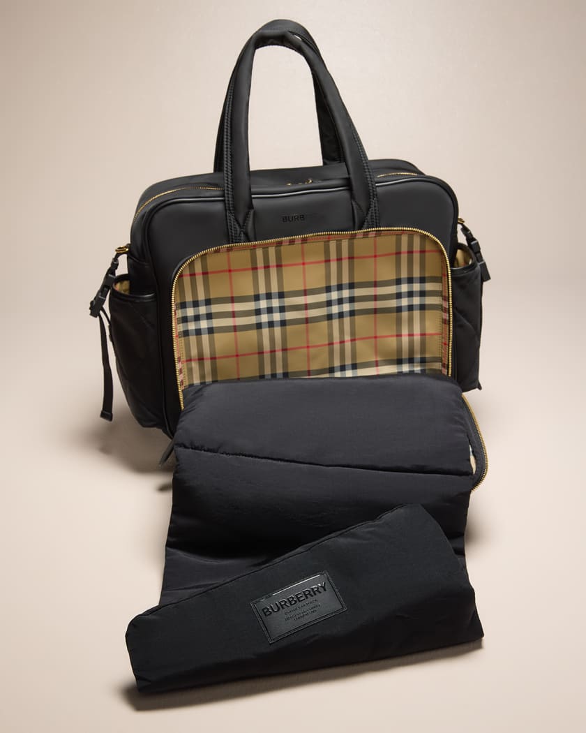 Burberry Check-Print Diaper Bag W/ Changing Mat