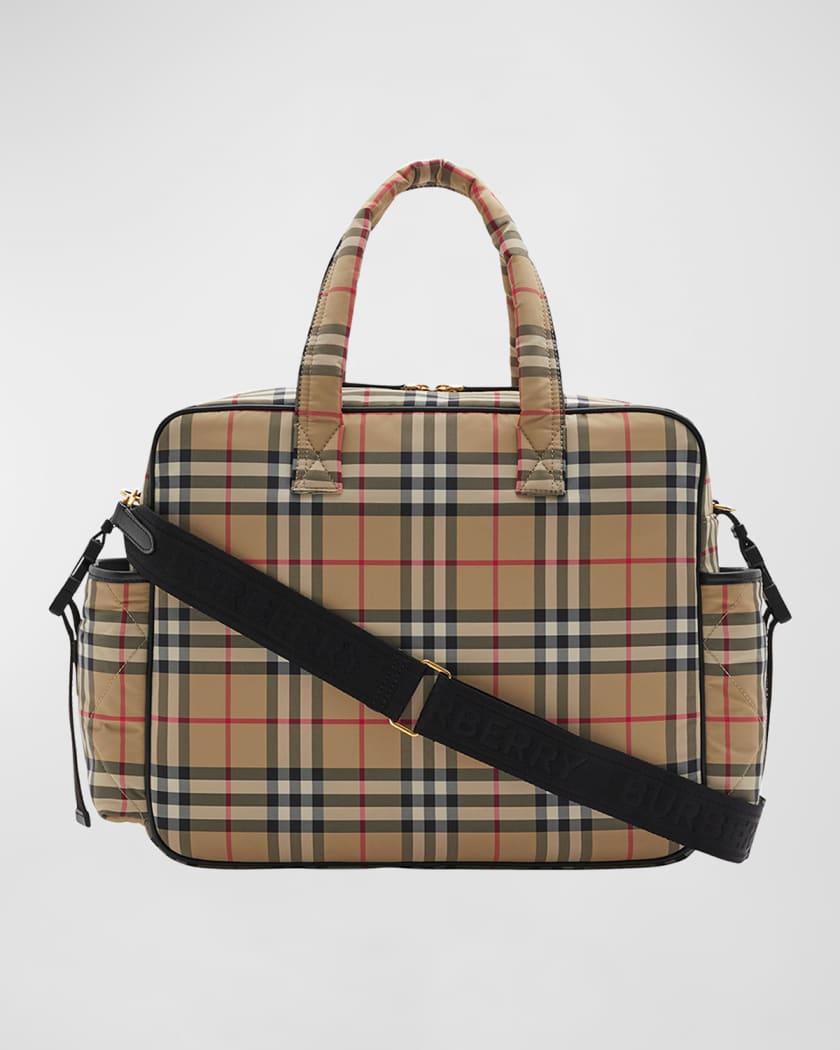 Burberry Check-Print Diaper Bag W/ Changing Mat