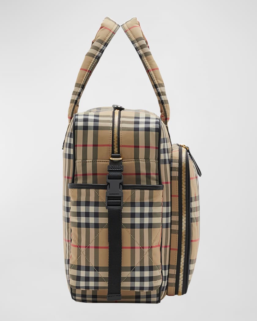 Burberry Check-Print Diaper Bag W/ Changing Mat