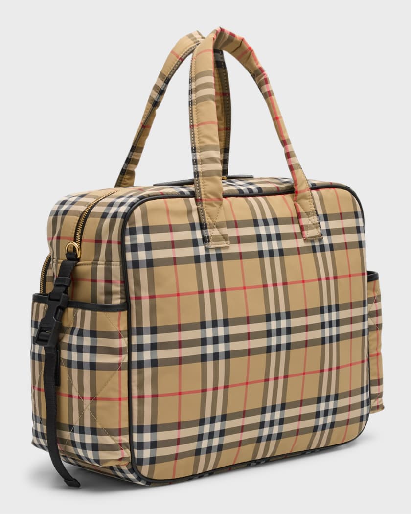 Burberry Mason Diaper Bag in Black & Beige | MTYCI