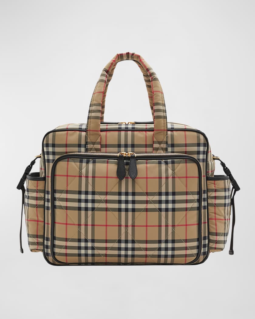 Burberry Check Print Diaper Bag W Changing Mat Neiman Marcus