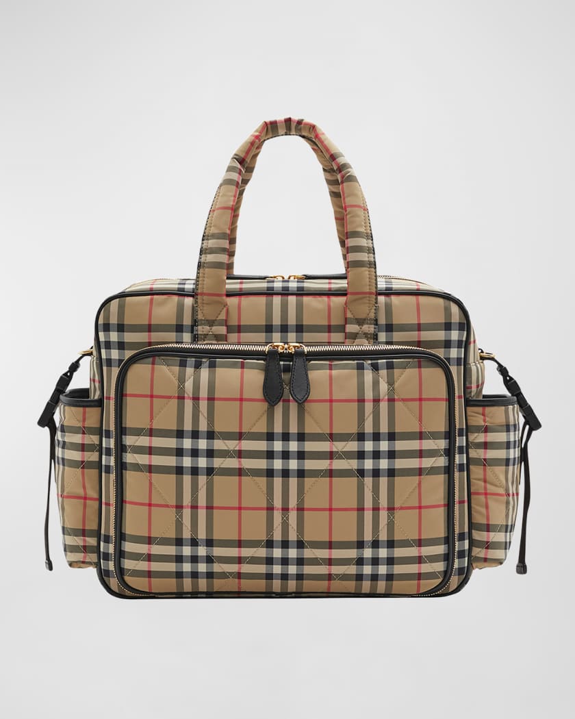 Burberry Logo Printed Checked Mini Bag