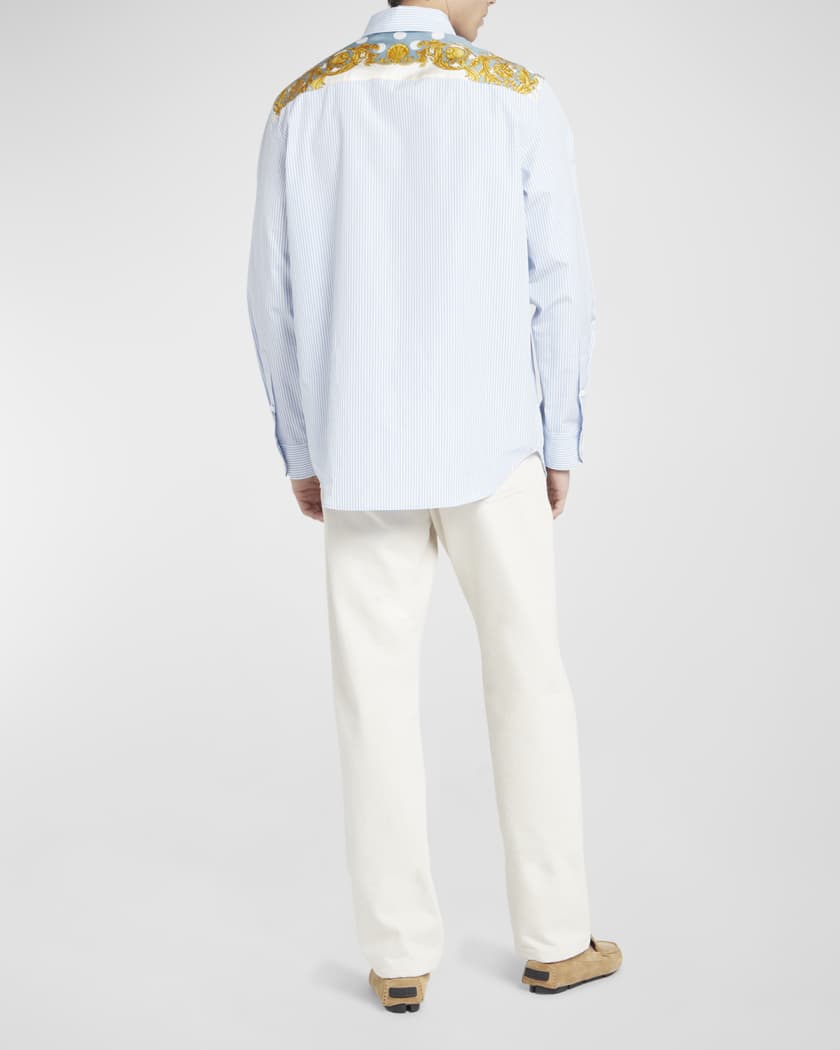 Gucci Embroidered Tiger Collar Duke Shirt in White for Men