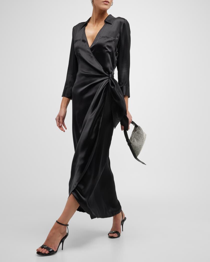 Silk wrap dress best sale