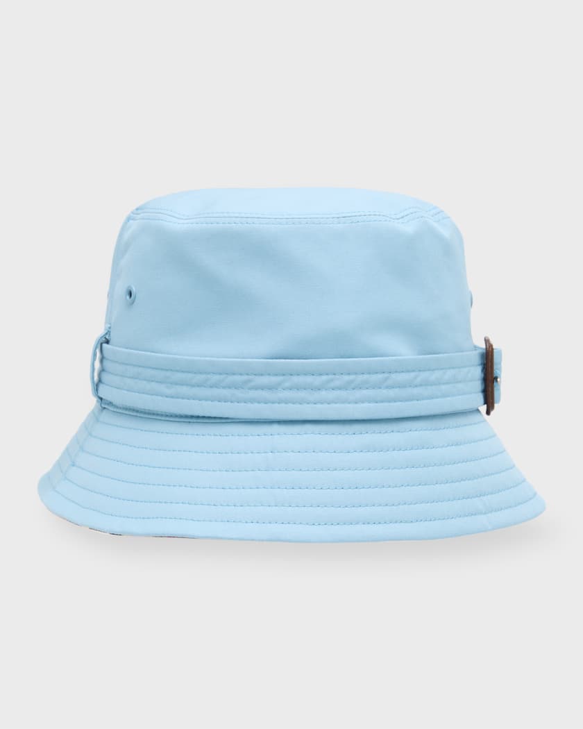 Burberry Men s Heritage Leather Buckle Bucket Hat Neiman Marcus