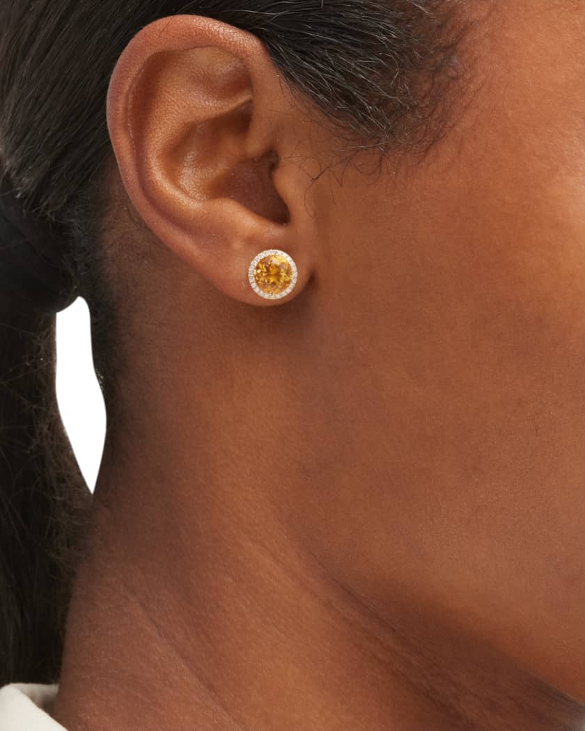 Kiki McDonough Grace 18K Yellow Gold Citrine and Diamond Round