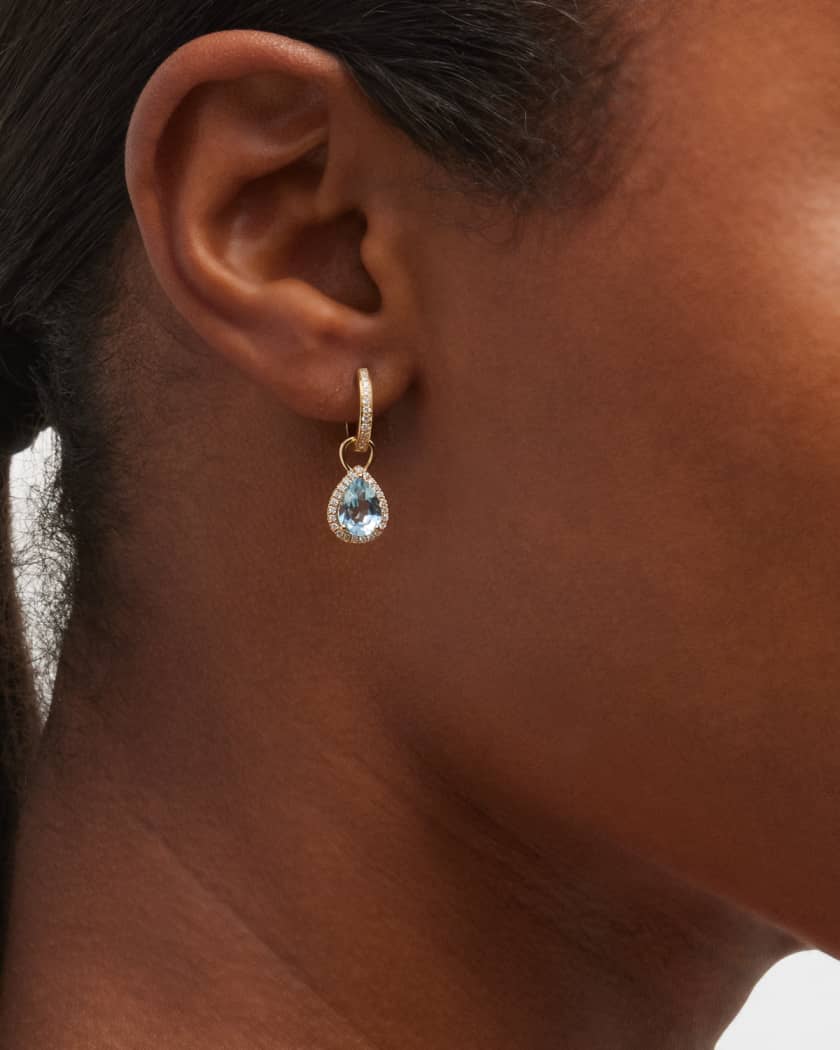 Grace 18K Detachable Drop Earrings with Topaz and Diamonds