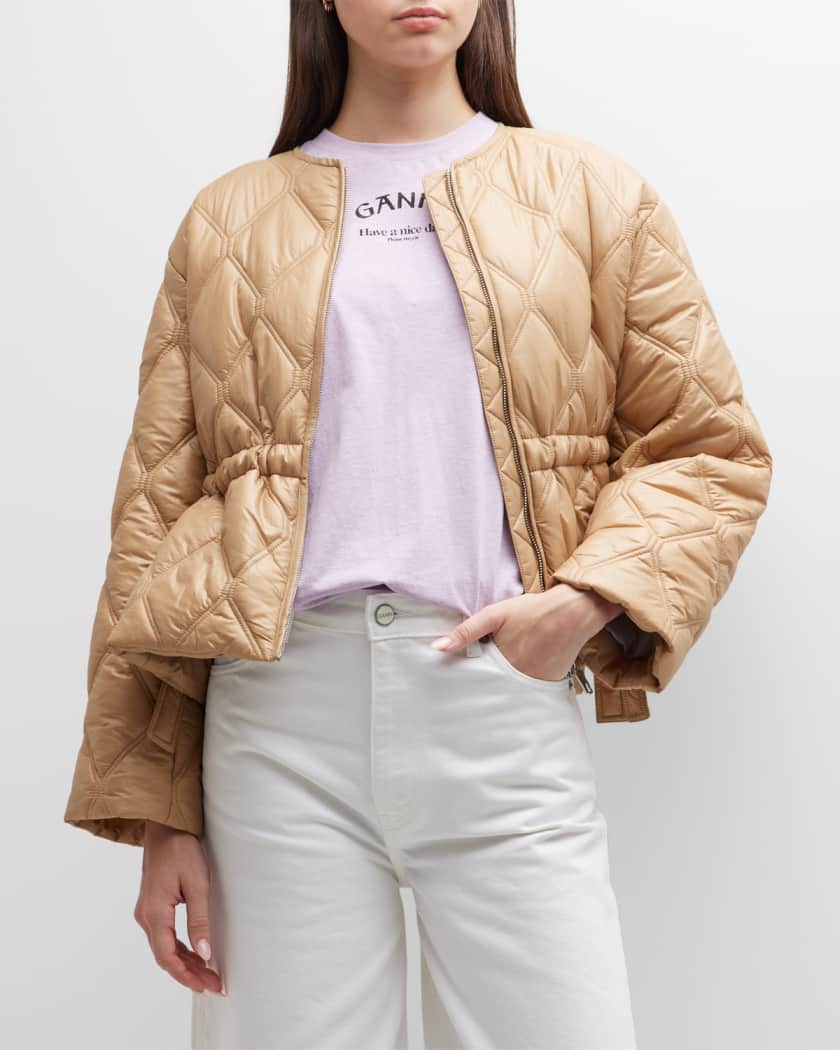 Ganni Shiny Quilted Jacket | Neiman Marcus