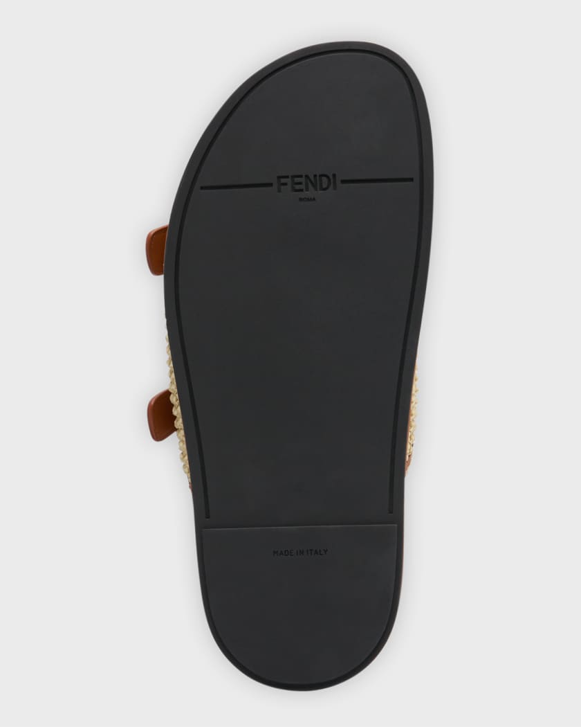 Fendi logo buckle slide best sale