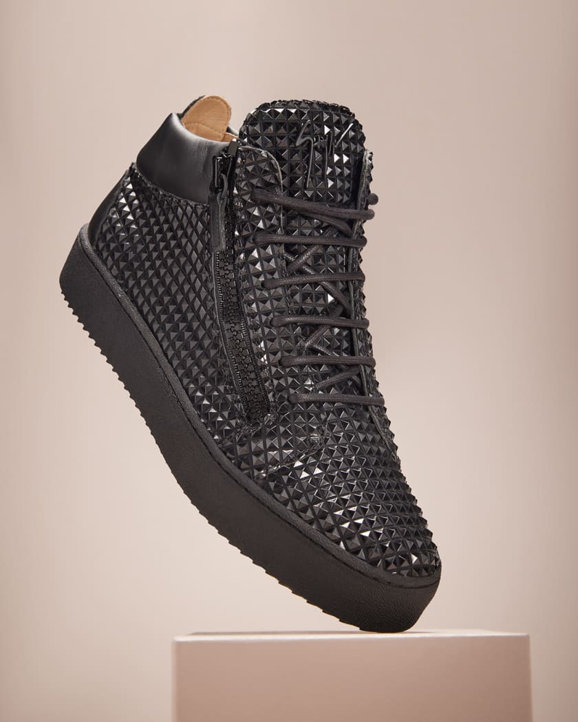 Giuseppe Zanotti Men's Maylondon Studded Leather Sneakers |