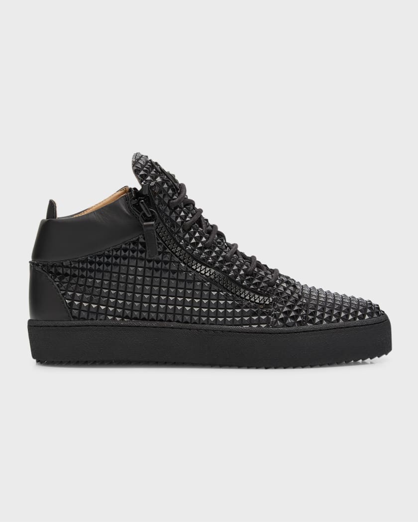 Due ebbe tidevand Påvirke Giuseppe Zanotti Men's Maylondon Studded Leather High-Top Sneakers | Neiman  Marcus