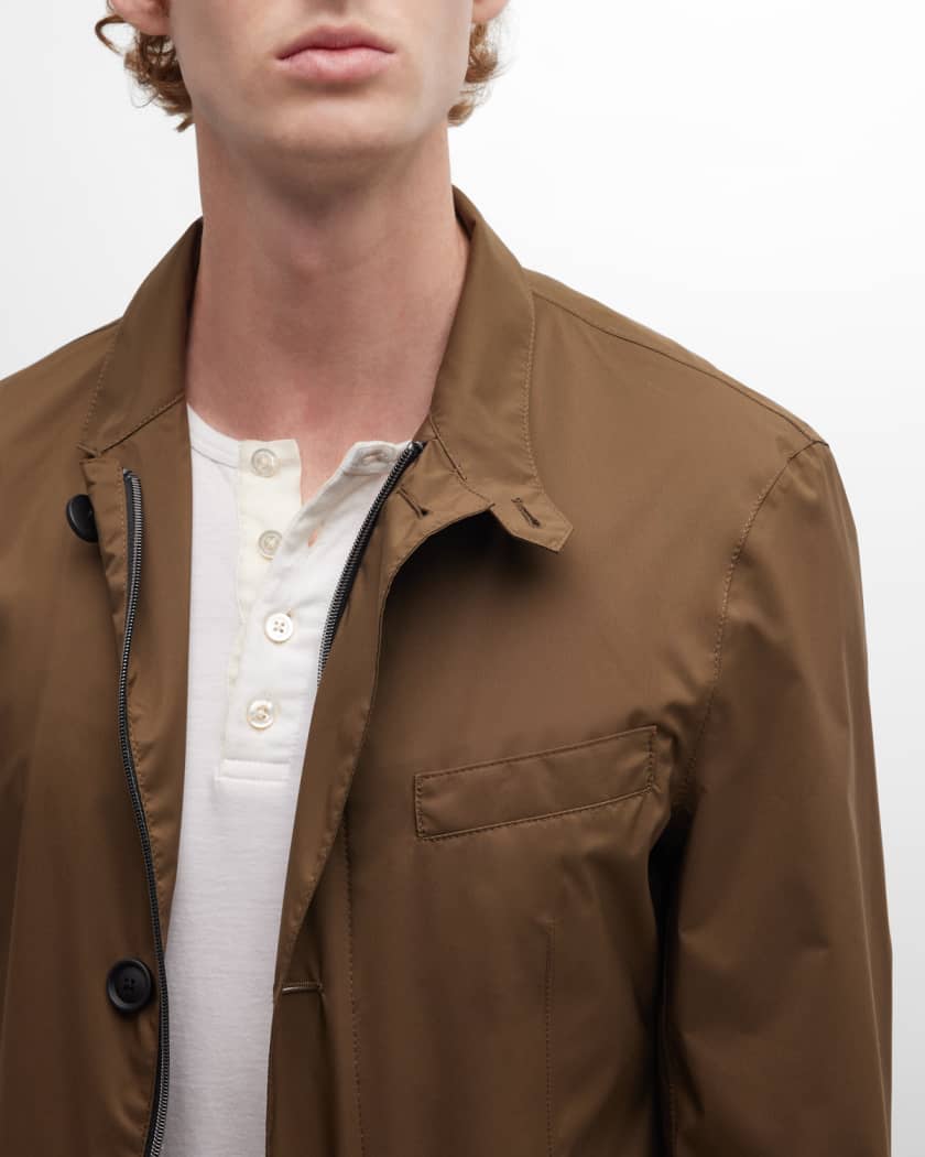 BOSS Men's Concealed Zip Rain Jacket | Neiman Marcus