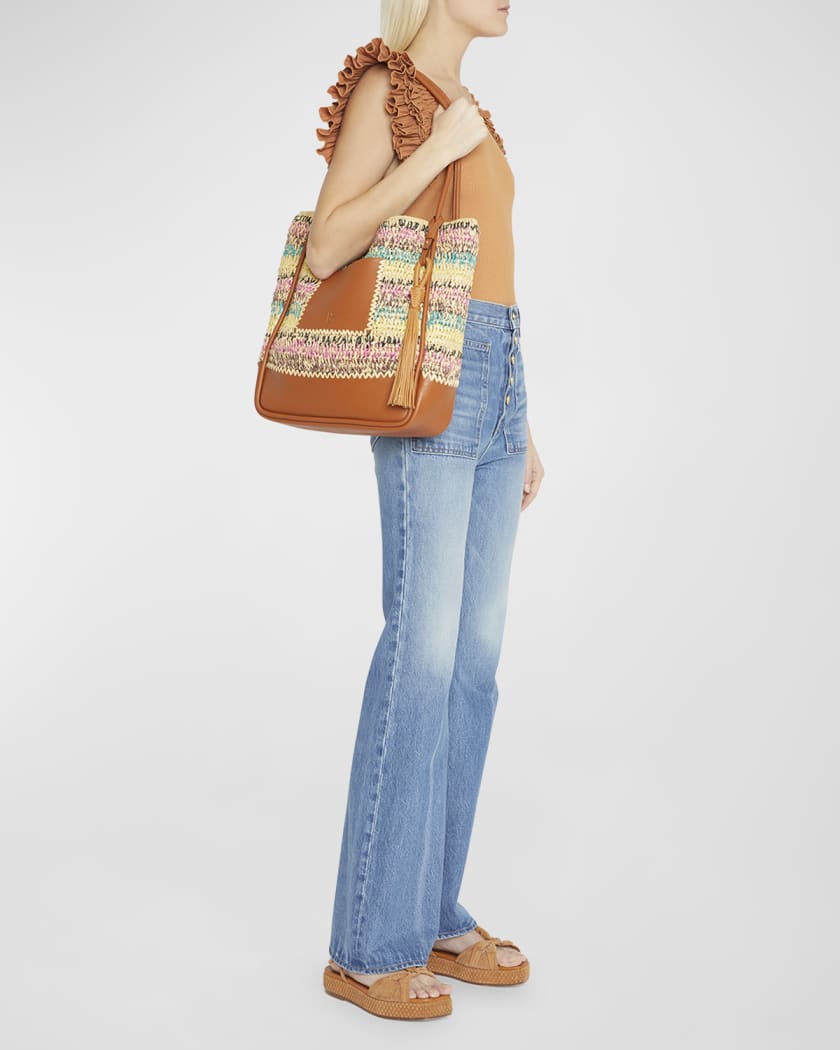 Ulla Johnson Maya Multicolor Raffia Crossbody Bag