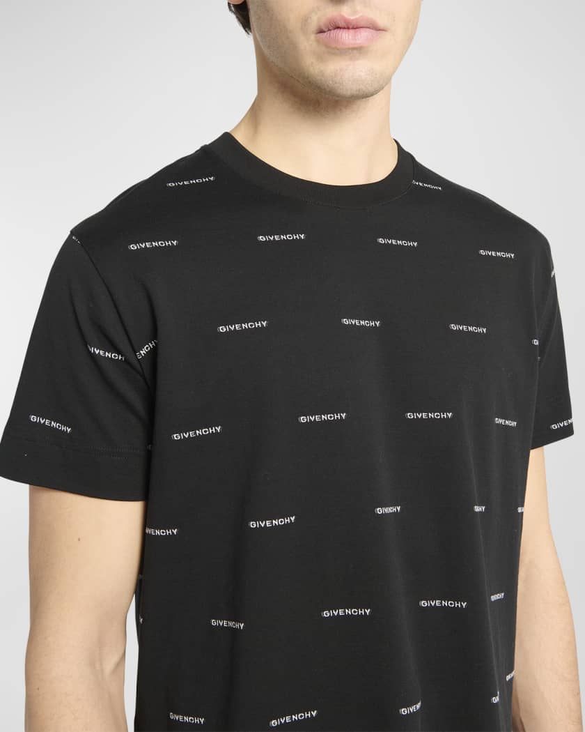 Givenchy Men's Repeat Logo T-Shirt with 4G Back | Neiman Marcus