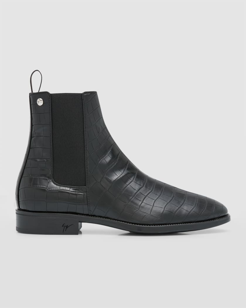 Giuseppe Zanotti Men s Croc Embossed Leather Chelsea Boots