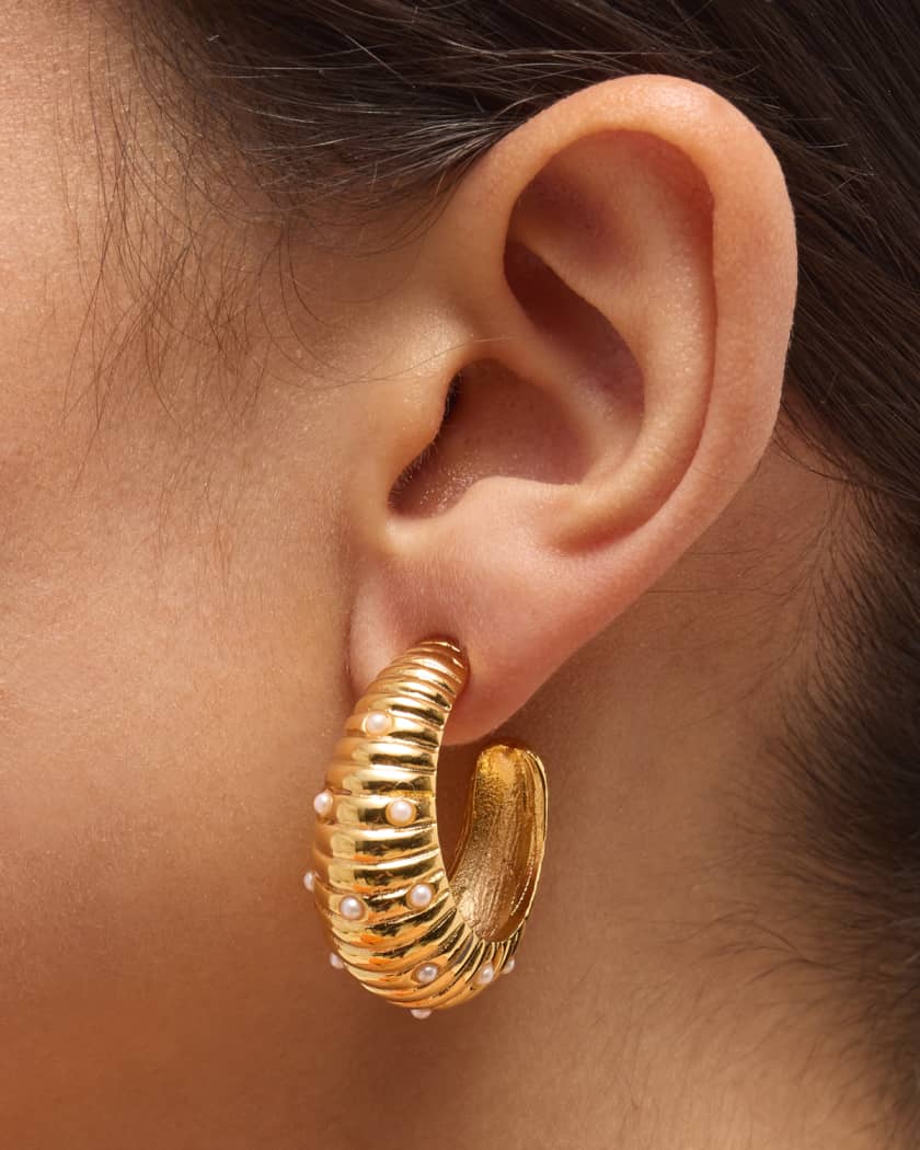 Gold Shrimp Hoop Earrings