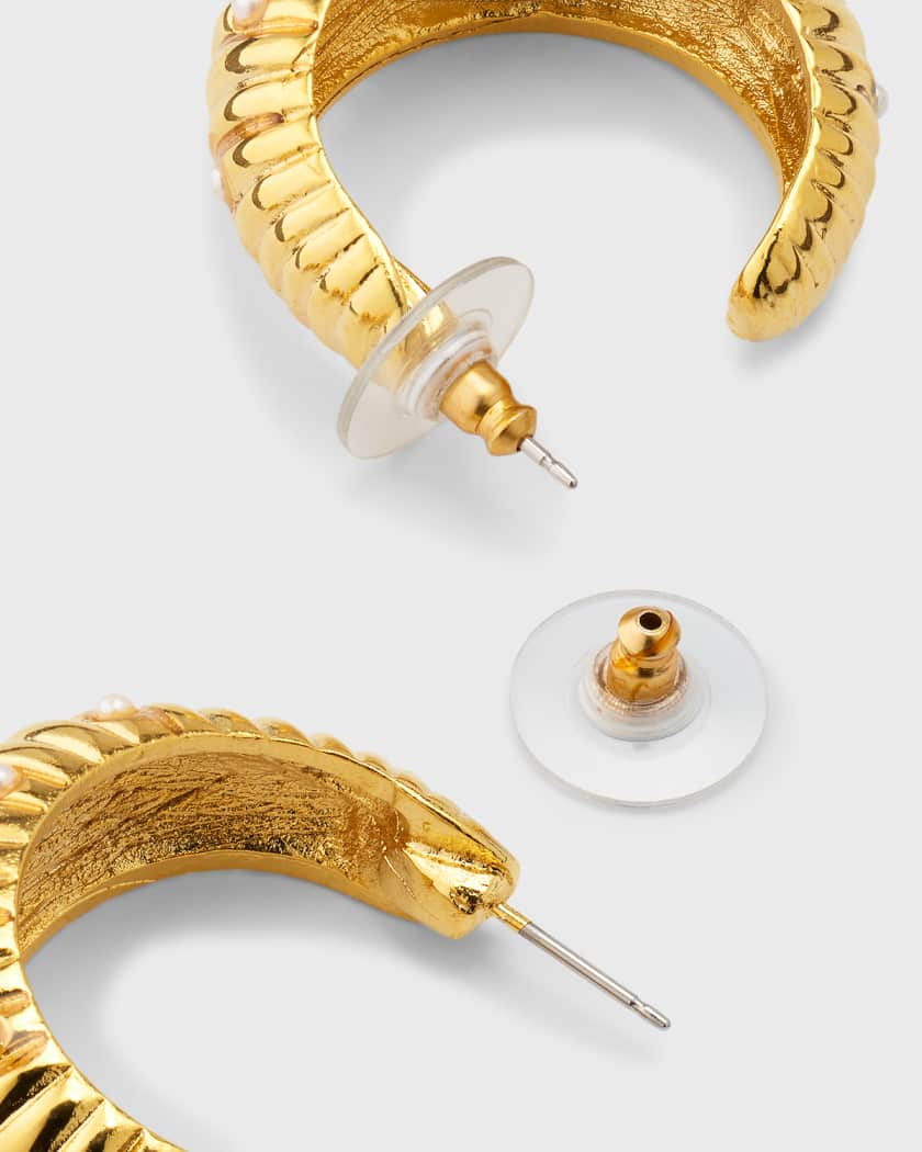 Kenneth Jay Lane Gold Shrimp Hoop Earrings | Neiman Marcus