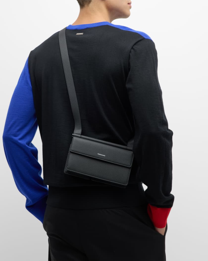 Ferragamo Men's Multi-Pocket Leather Crossbody Bag