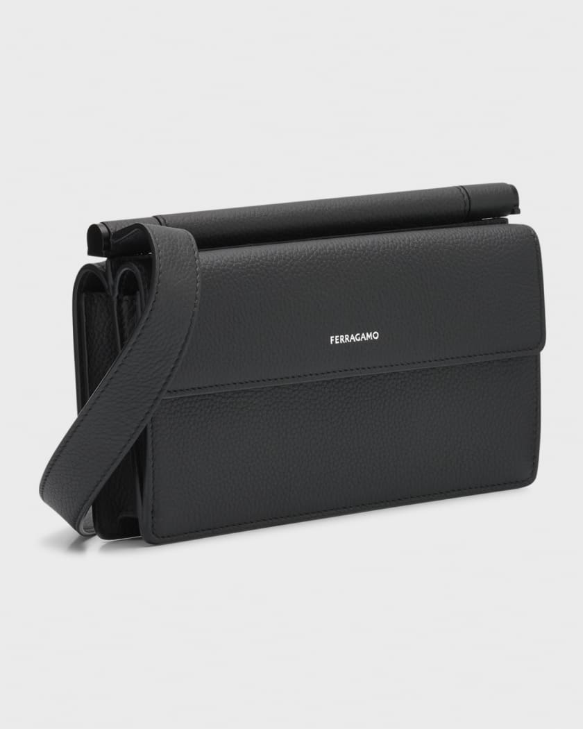 Ferragamo Men's Multi-Pocket Crossbody Bag - White - Messenger