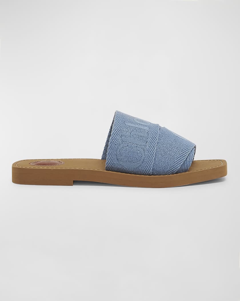 Chloé woody logo strap slides discount