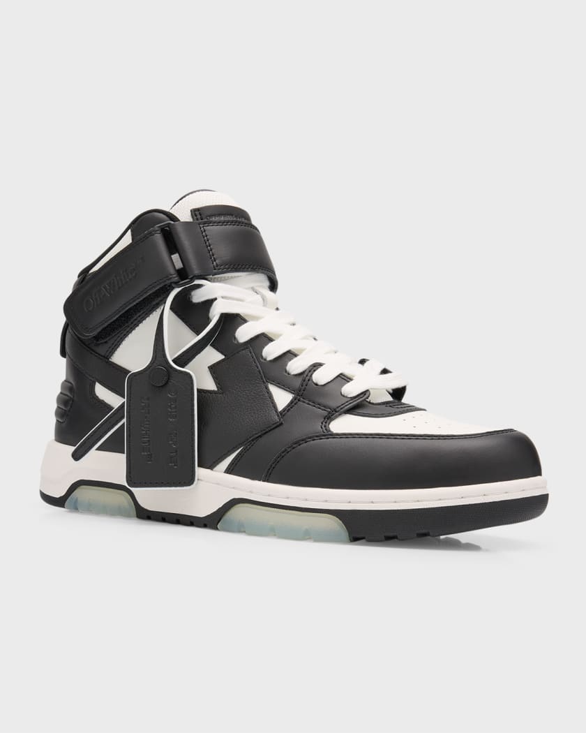 Out Of Office Leather Sneakers in Black - Off White