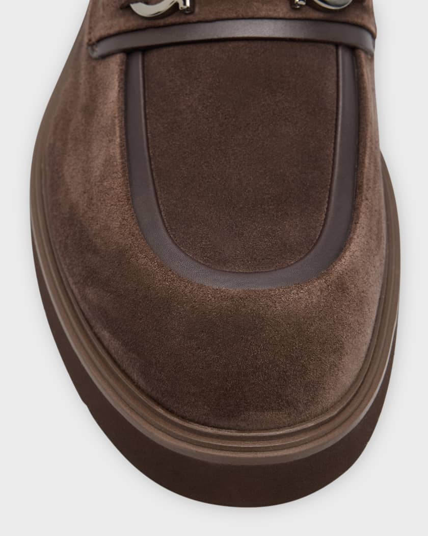 Ferragamo Men s Fiorello Suede Gancini Bit Loafers Neiman Marcus