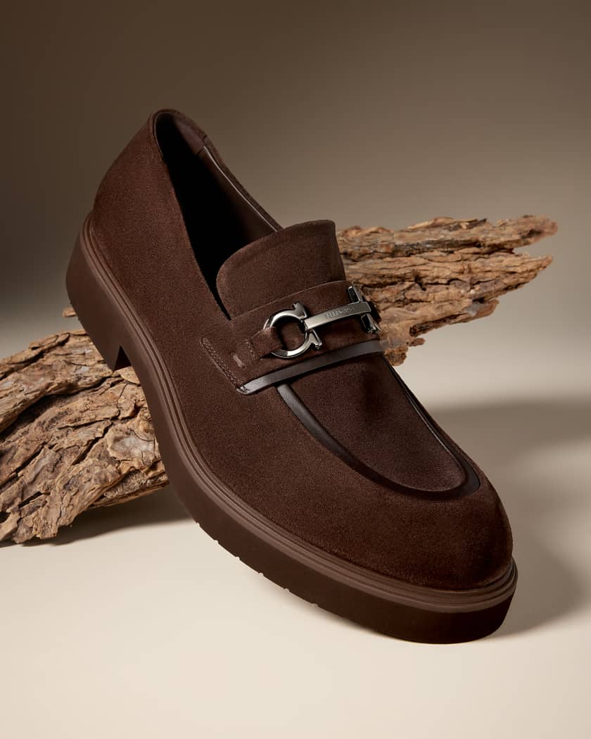 Mens suede best sale bit loafers