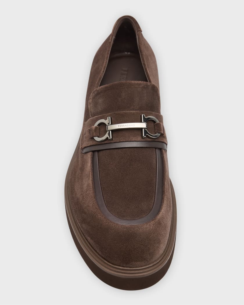 Salvatore ferragamo men's suede loafers cheap