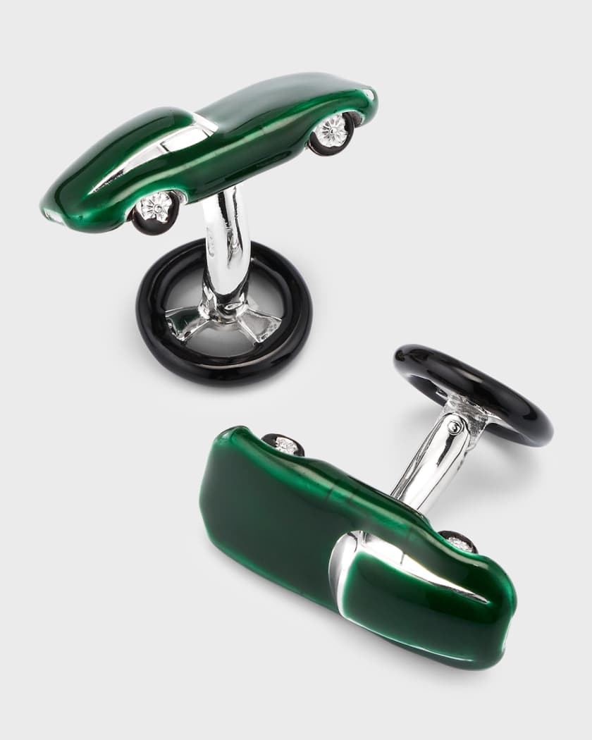 enamelled car cufflinks