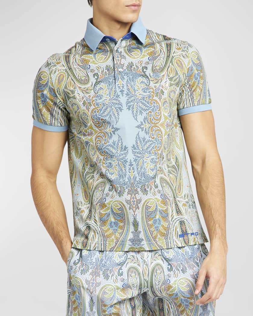 Etro Men s Paisley Print Polo Shirt Neiman Marcus