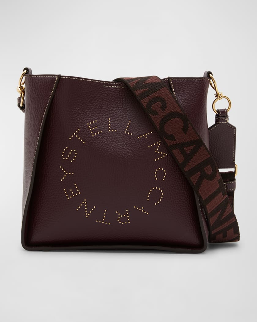 Mini Studded Logo Faux Leather Crossbody Bag
