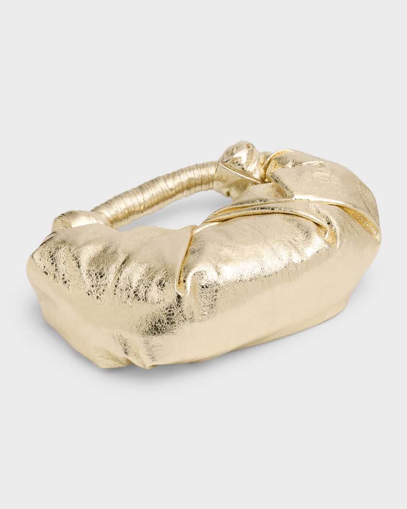 Lame Lopsy Metallic Vegan Leather Top-Handle Bag