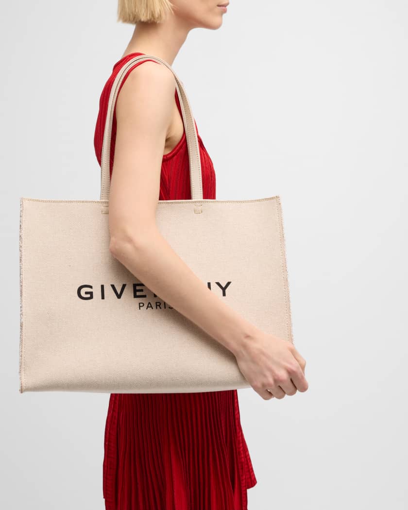 Beige G-Tote mini logo-print canvas tote bag, Givenchy