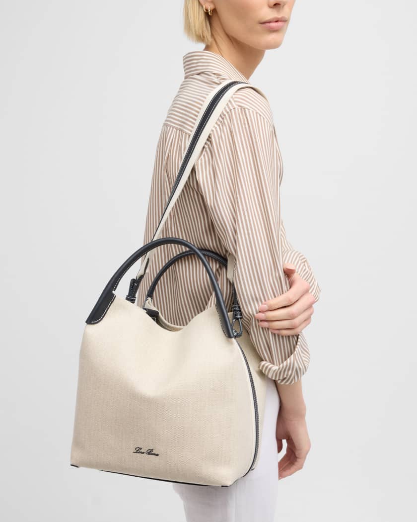 Shop Loro Piana Bale Leather Convertible Shoulder Bag
