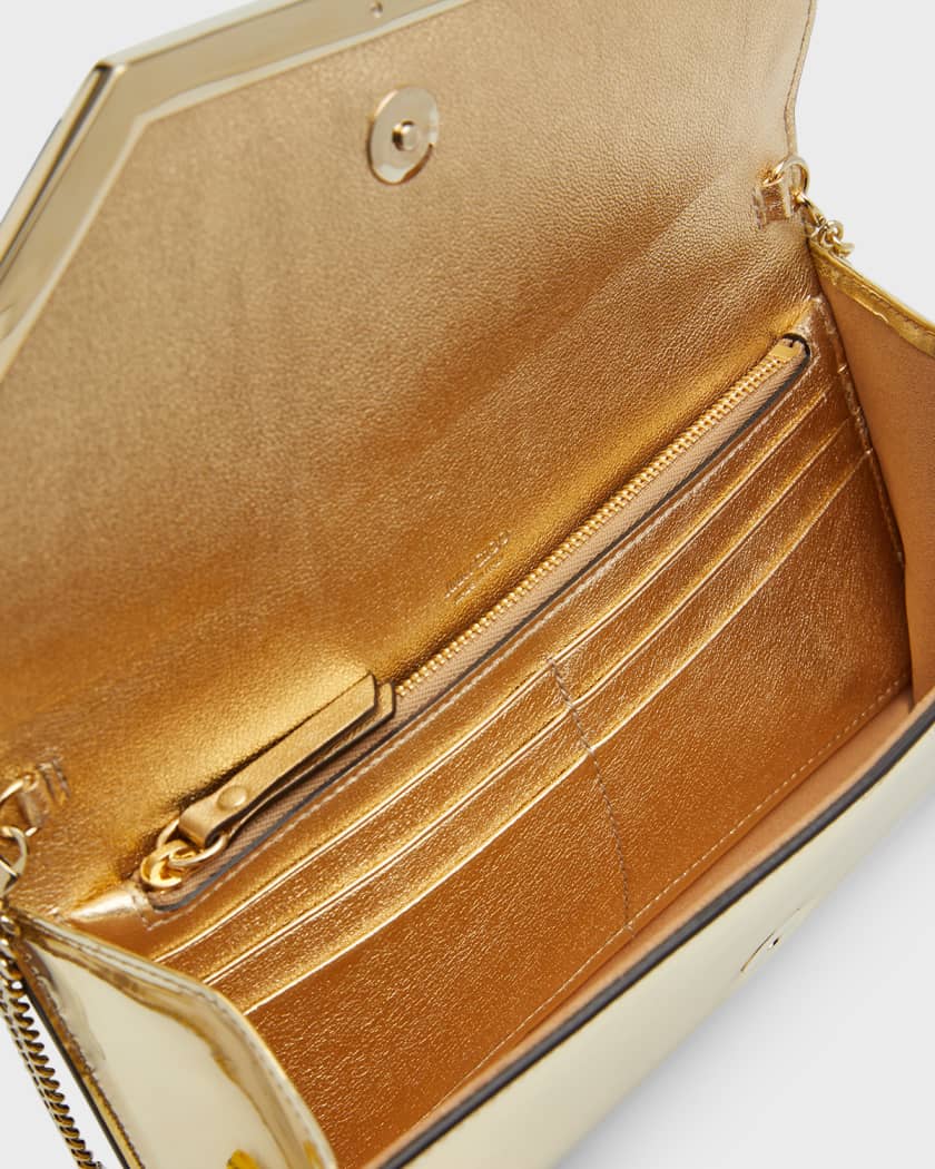 Emmie Metallic Leather Clutch Bag