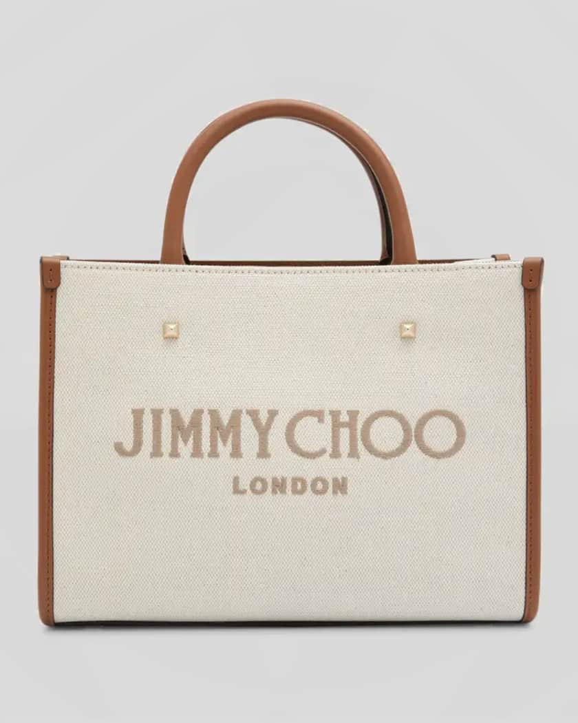 Jimmy Choo Varenne Logo Canvas Tote Bag