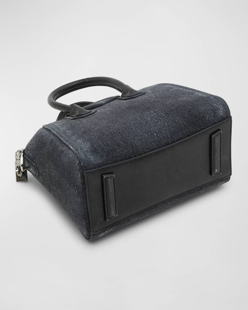 Givenchy Black Mini Antigona Denim Top Handle Bag