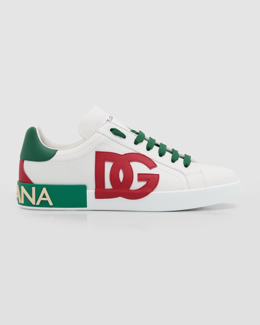 White DOLCE & GABBANA LOGO LOW TOP SNEAKERS