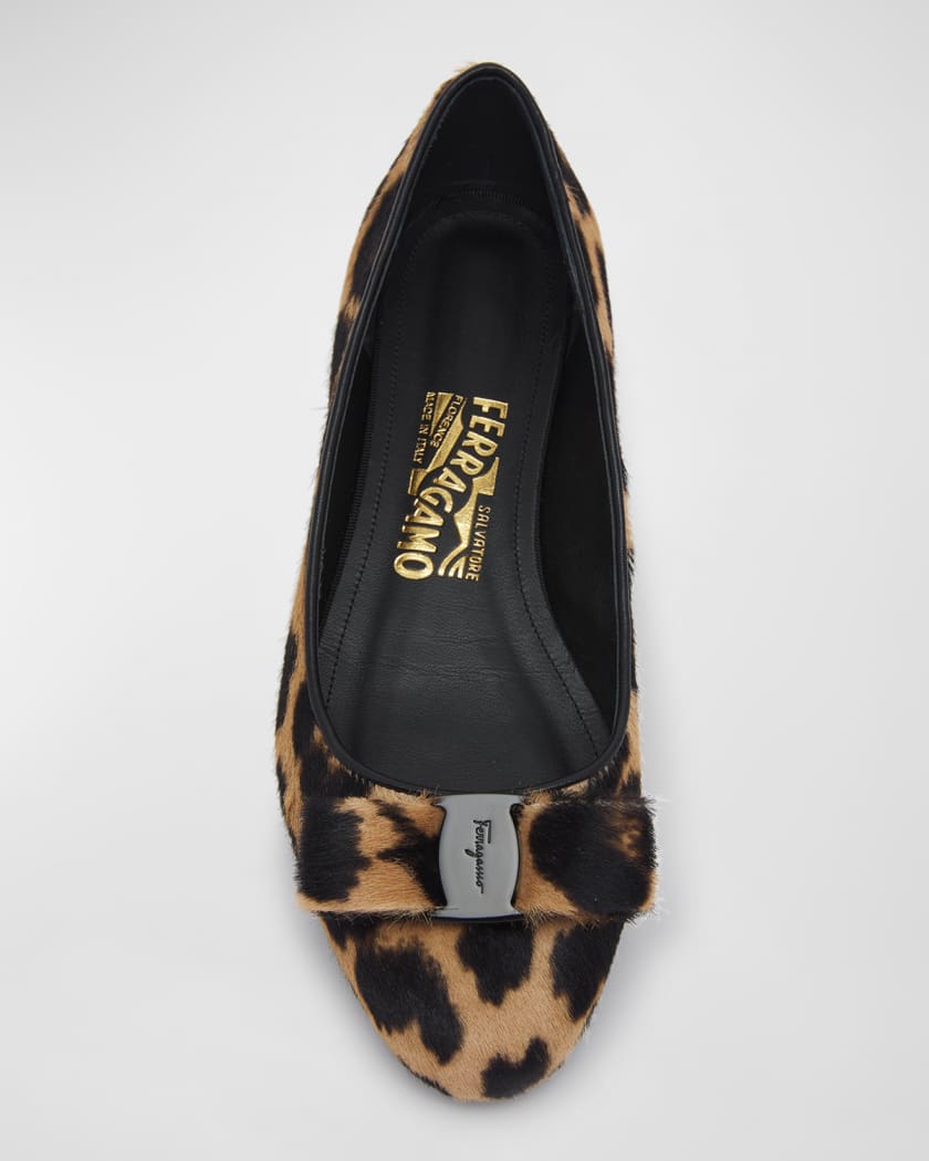 Black Vara Ballerina Flats by Ferragamo on Sale