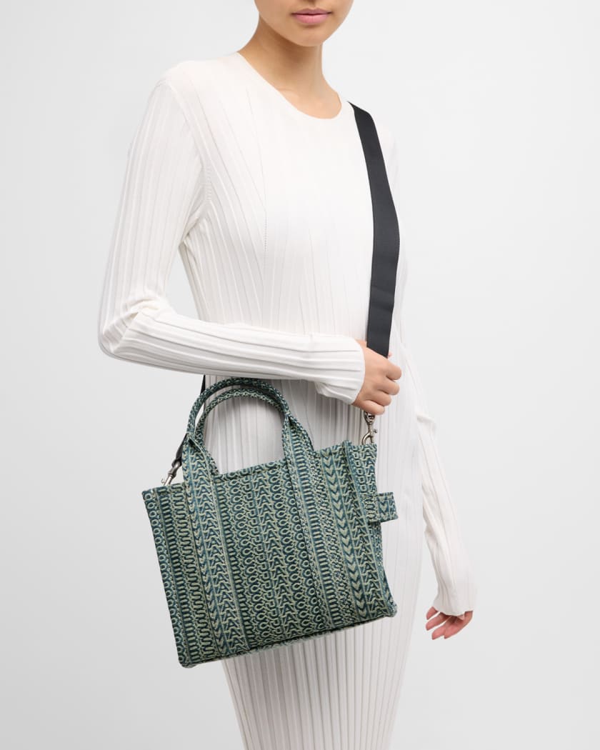 Marc Jacobs The Washed Monogram Denim Small Tote Bag | Neiman Marcus