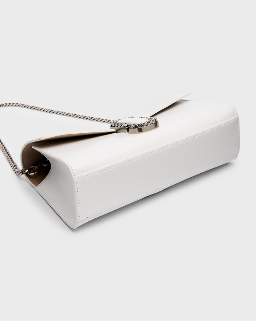 White clutch bag with strap top