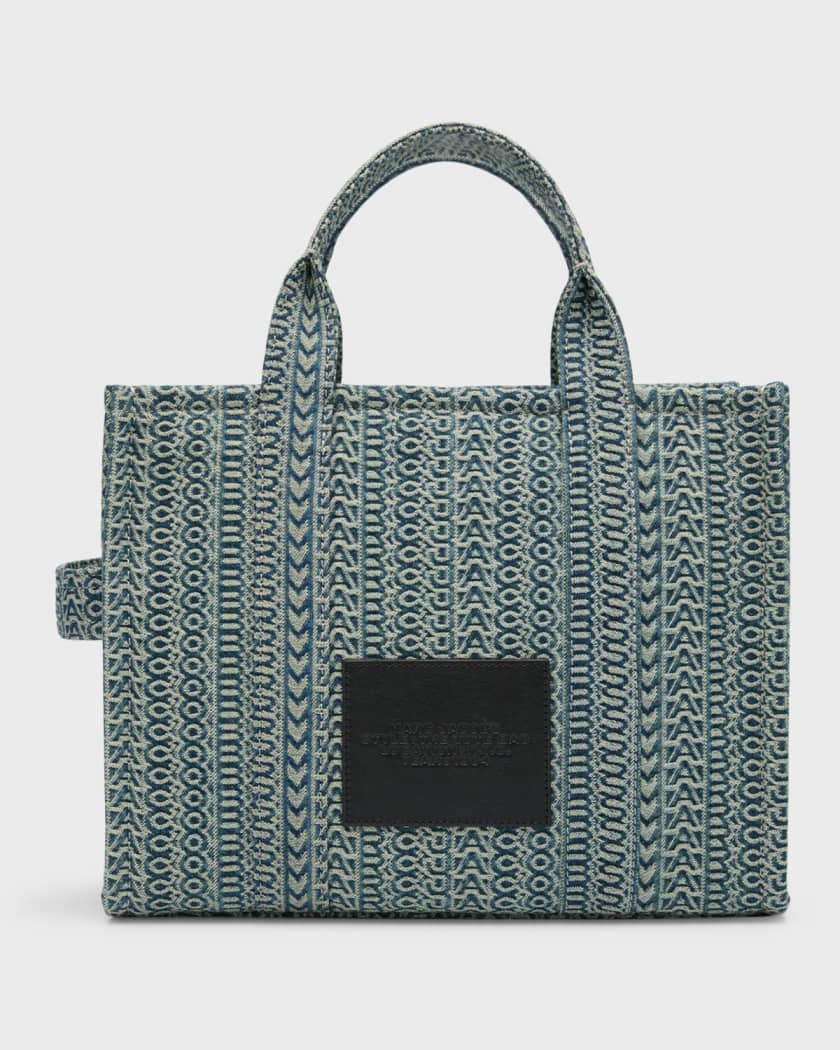 The Washed Monogram Denim Medium Tote Bag