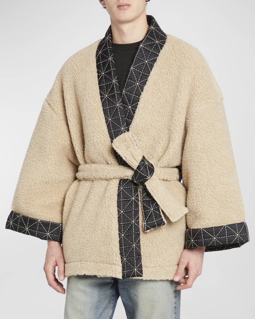 Kenzo Men's Archive Logo Fleece Kimono | Neiman Marcus