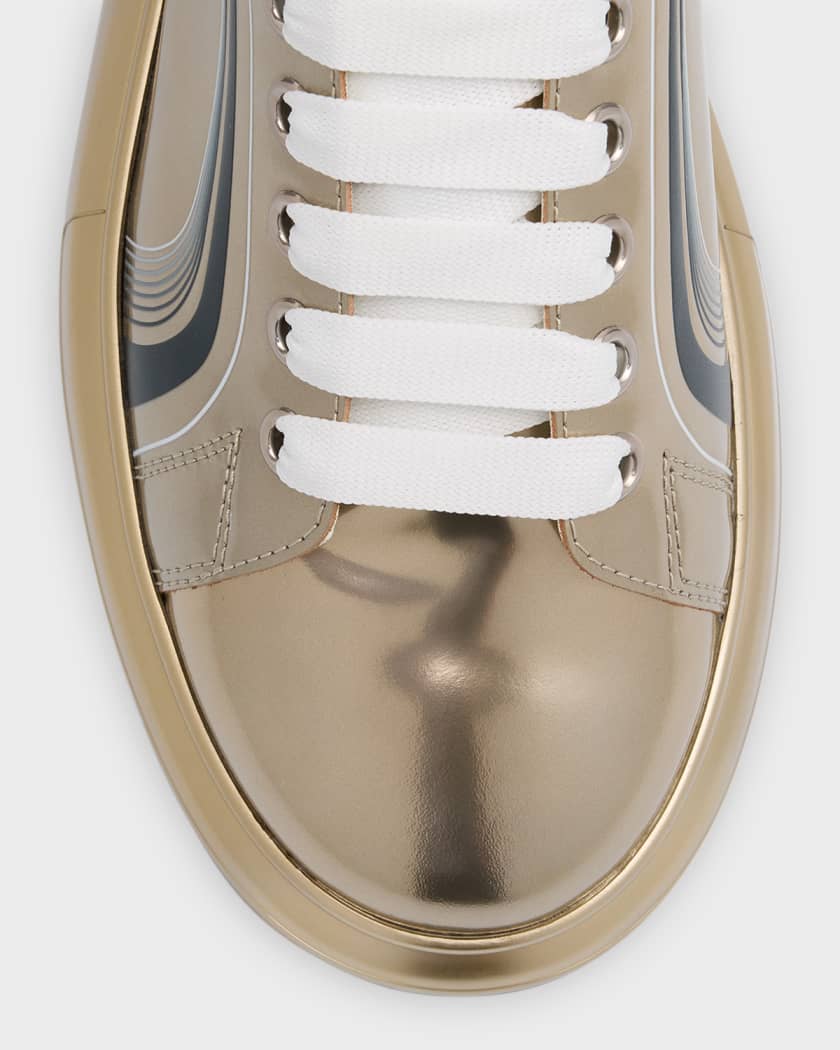 Metallic Sneakers in Gold - Alexander Mc Queen