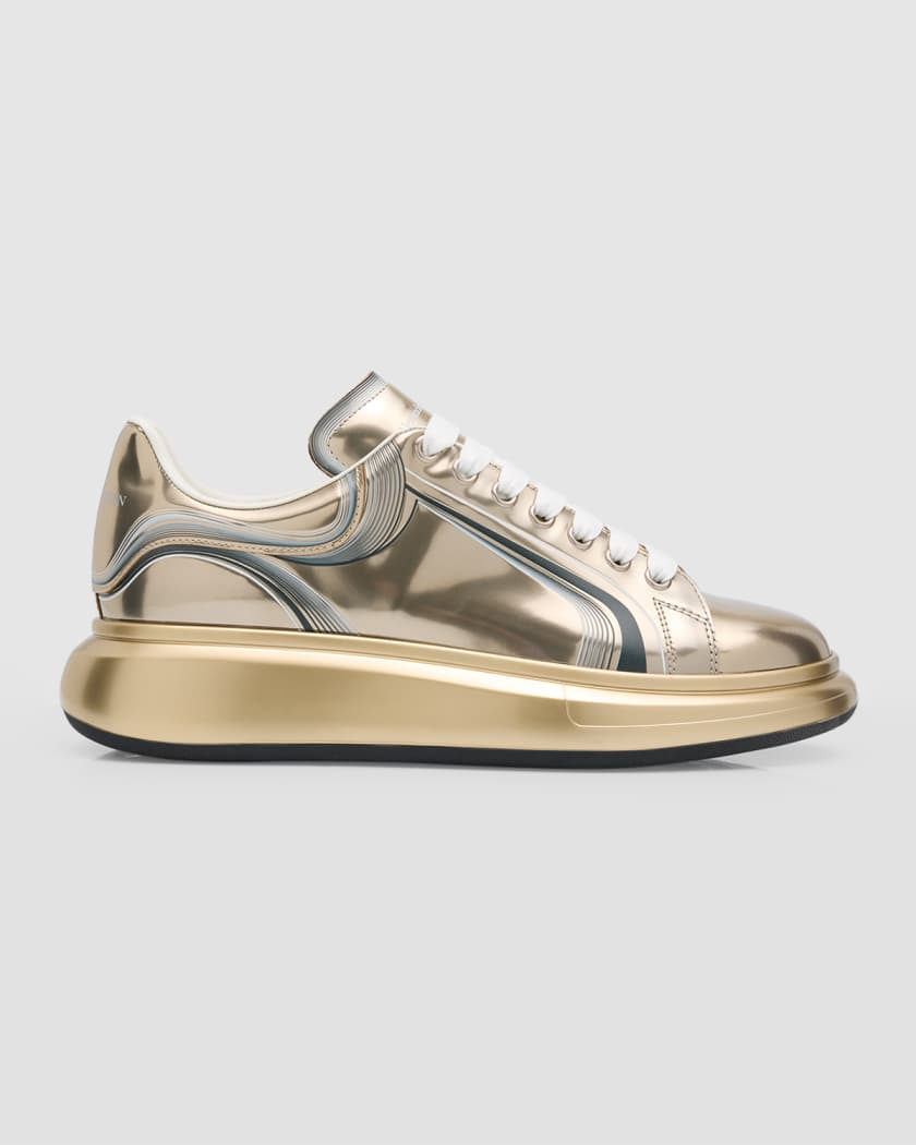 Metallic alexander mcqueen trainers hot sale